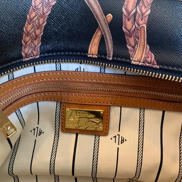Lauren Ralph Lauren Black Print Handbag - Picture 7 of 8